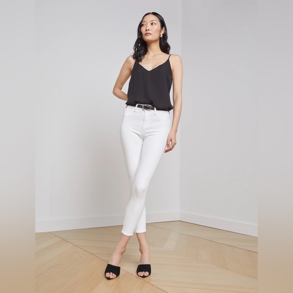 L’AGENCE Margot High-rise Skinny white Jeans